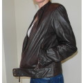 POLO Brown Genuine Leather Biker Jacket (Size: 32 / S / 8 )
