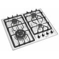 Zero Appliances 4 Burner Stainless Steel Top Gas Hob With Battery Ignition And Gas Kit