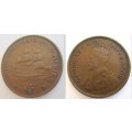 1935 SOUTH AFRICAN HALF PENNY--GOOD DETAIL--LOW MINTAGE 405,290