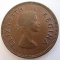 1958 SOUTH AFRICAN HALF PENNY--GOOD DETAIL