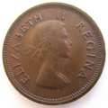 1954 SOUTH AFRICAN QUARTER PENNY--GOOD DETAIL