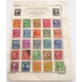3 PAGES OF USA STAMPS AND MORE--SOME WITH CLEAR POSTMARKS--HINGED