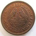 1959 SOUTH AFRICAN QUARTER PENNY---XF-GOOD DETAIL