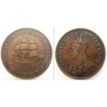 1935 SOUTH AFRICAN HALF PENNY----LOW MINTAGE 405,290 (B)
