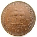 1954 SOUTH AFRICAN  PENNY---GOOD  DETAIL