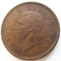 A 1950 SOUTH AFRICAN PENNY--GOOD DETAIL