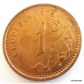 1976 RHODESIAN 1 CENT--Brilliant coin. Has some marks but nearly UNC
