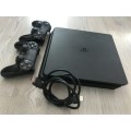 SONY PLAYSTATION 4 SLIM*CHU-2016B*500 GB HDD*2 WIRELESS SONY CONTROLLERS*USB CABLE*HDMI CABLE