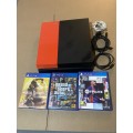 PS4  CONSOLE* 1TH HDD*MODEL:CUH-1216B*3 GAMES *2 SONY CONTROLLERS*GOOD CONDITION