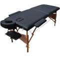 Massage Table Bed - 2 Section (Wooden) - Black