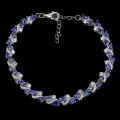 ***IN STOCK!!*** TOP RICH BLUE SAPPHIRE, STERLING 925 SILVER BRACELET 8.5 INCHES
