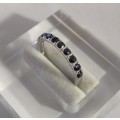 **IN STOCK!!** REAL STONES!!** ROUND 2.5mm FANCY SAPPHIRE 925 SILVER RING 8