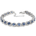 **IN STOCK!!** REAL STONES!!** SAPPHIRE OVAL STERLING 925 SILVER BRACELET 8.25 INCH