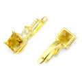 ***IN STOCK!!*** NATURAL SQUARE CUT 7mmTOP YELLOW CITRINE STERLING 925 SILVER EARRING