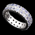 **IN STOCK!!**REAL GEMSTONES!!**  BLUE VIOLET TANZANITE STERLING 925 SILVER RING SIZE 7.5