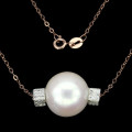 **IN STOCK!!**REAL GEMSTONES!!**  BAROQUE 17x16mm WHITE PEARL, STERLING 925 SILVER NECKLACE 16.5