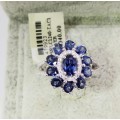 ***IN STOCK***REAL STONES!!! DARK TANZANITE AND SOLID STERLING SILVER RING