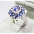 ***IN STOCK***REAL STONES!!! DARK TANZANITE AND SOLID STERLING SILVER RING