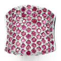 ***IN STOCK*** Round Cut Top Rich Red Pink Ruby 925 Sterling Silver Ring Size 8