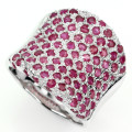 ***IN STOCK*** Round Cut Top Rich Red Pink Ruby 925 Sterling Silver Ring Size 8