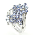 ***IN STOCK***Natural Gemstones,Round Top Nice Blue Violet Tanzanite 925 Sterling Silver Ring Size 9