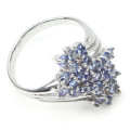 ***IN STOCK***Natural Gemstones,Round Top Nice Blue Violet Tanzanite 925 Sterling Silver Ring Size 9