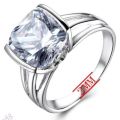 **IN STOCK!!** Sterling Silver Tension Cushion 9x9mm 8ct Flawless Cubic Zirconia Wedd