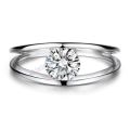 **IN STOCK!!** Sterling Silver Flawless 6mm Cubic Zirconia Engagement Wedding Fine Jewelry Ring