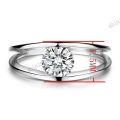 **IN STOCK!!** Sterling Silver Flawless 6mm Cubic Zirconia Engagement Wedding Fine Jewelry Ring