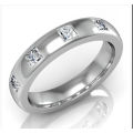 SOLID 18K Gold 5-stone Natural Diamond Eternity Wedding Ring