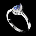 ***IN STOCK!!*** Elegant 6x4mm Top Rich Blue Violet Tanzanite 925 Sterling Silver Ring 8