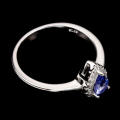***IN STOCK!!*** Elegant 6x4mm Top Rich Blue Violet Tanzanite 925 Sterling Silver Ring 8