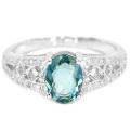 ***IN STOCK!!***REAL GEMSTONES***OVAL LONDON BLUE TOPAZ STERLING 925 SILVER RING 7.25