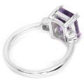 ***IN STOCK!!***REAL GEMSTONES***PURPLE AMETHYST STERLING 925 SILVER RING SIZE 7