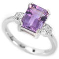 ***IN STOCK!!***REAL GEMSTONES***PURPLE AMETHYST STERLING 925 SILVER RING SIZE 7