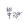 ON SALE!!!! IN STOCK! 0.40 Ct Solitaire Studs Round Cut Diamond Earrings 14K Solid White Gold 3.70MM