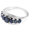 "IN STOCK"  GENUINE BLUE SAPPHIRE OVAL STERLING 925 SILVER RING SIZE 8