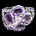 "IN STOCK" PURPLE AMETHYST OVAL STERLING 925 SILVER RING SIZE 7