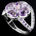 "IN STOCK" PURPLE AMETHYST OVAL STERLING 925 SILVER RING SIZE 7