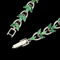 "IN STOCK" Marquise 5x2.5mm Top Rich Green Emerald 925 Sterling Silver Bracelet