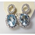 ***IN STOCK!!*** REAL TOPAZ AND STERLING SILVER EARRINGS