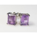 ***IN STOCK!!*** REAL AMETHYST AND STERLING SILVER EARRINGS