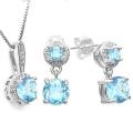 ***IN STOCK***REAL STONES!!!*** BABY SWISS BLUE TOPAZ 925 STERLING SILVER JEWELRY SET