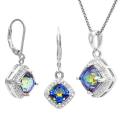Ocean Mystic Gemstones & Genuine Diamond 925 Sterling Silver Set