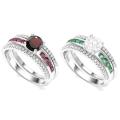 Garnet & Ruby or Topaz & Emerald 925 Sterling Silver Ring