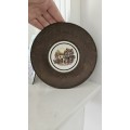 Antique Regency wall plate porcelain on brass.