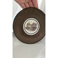 Antique Regency wall plate porcelain on brass.