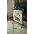 Victorian Brass Painted bevelled Mirror Fireplace Screen