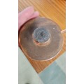 Small vintage copper sugar bowl & spoon