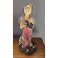 Unique small resin old lady ornament
